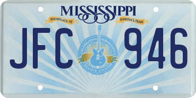 MS license plate JFC946