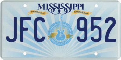 MS license plate JFC952