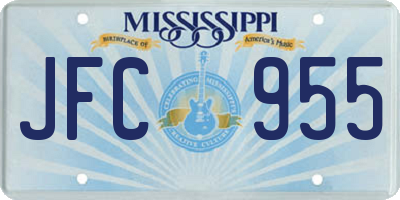 MS license plate JFC955