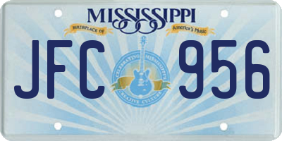 MS license plate JFC956