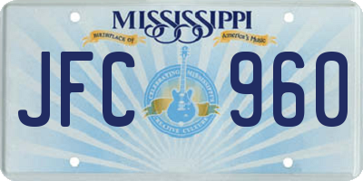 MS license plate JFC960