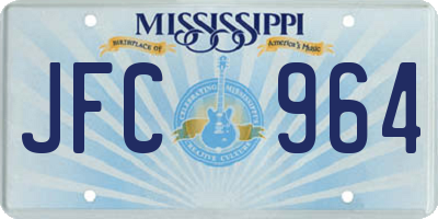 MS license plate JFC964