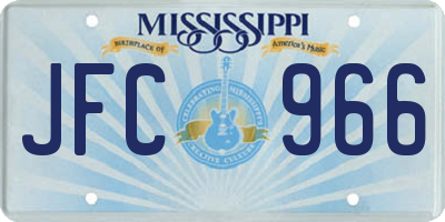 MS license plate JFC966