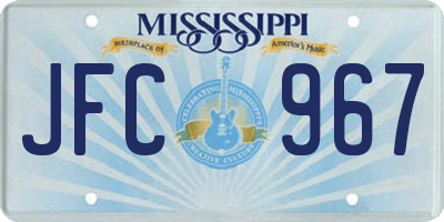 MS license plate JFC967