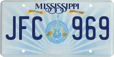 MS license plate JFC969