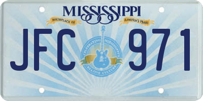 MS license plate JFC971