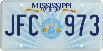 MS license plate JFC973