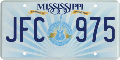 MS license plate JFC975