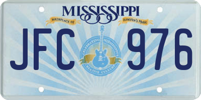 MS license plate JFC976