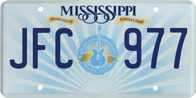 MS license plate JFC977
