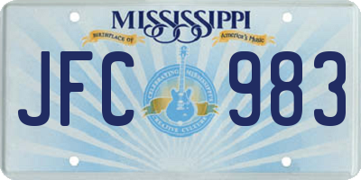 MS license plate JFC983