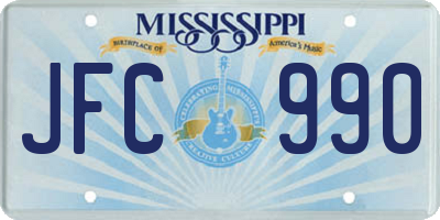 MS license plate JFC990