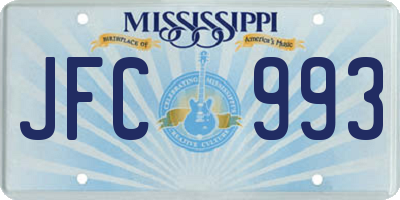 MS license plate JFC993