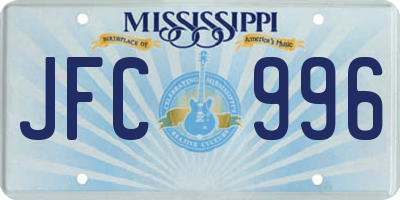 MS license plate JFC996