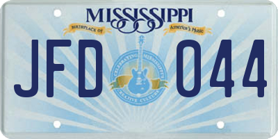 MS license plate JFD044