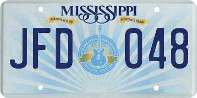 MS license plate JFD048