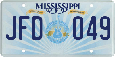 MS license plate JFD049