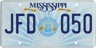 MS license plate JFD050