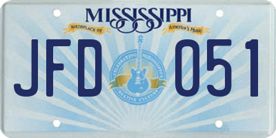 MS license plate JFD051