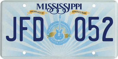 MS license plate JFD052