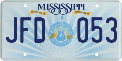 MS license plate JFD053