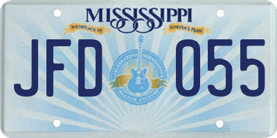 MS license plate JFD055