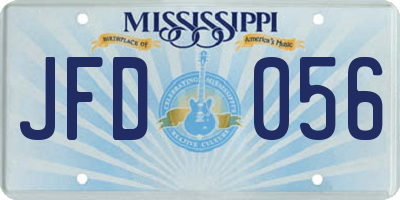 MS license plate JFD056
