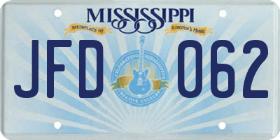 MS license plate JFD062