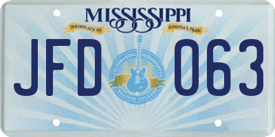 MS license plate JFD063