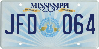 MS license plate JFD064