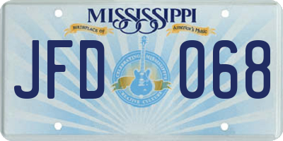 MS license plate JFD068