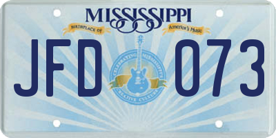 MS license plate JFD073