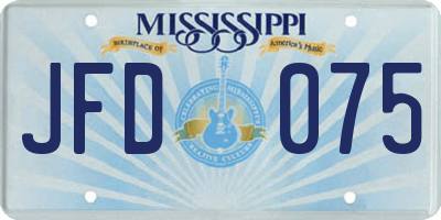 MS license plate JFD075