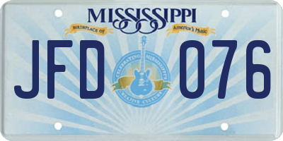 MS license plate JFD076