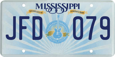 MS license plate JFD079