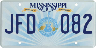 MS license plate JFD082