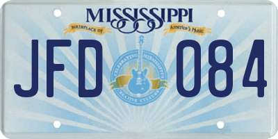 MS license plate JFD084