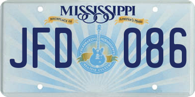 MS license plate JFD086