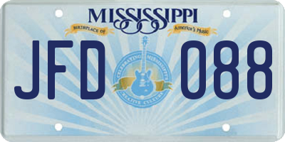 MS license plate JFD088
