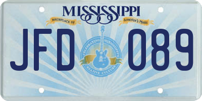 MS license plate JFD089