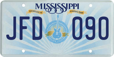 MS license plate JFD090