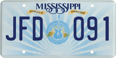 MS license plate JFD091