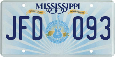 MS license plate JFD093