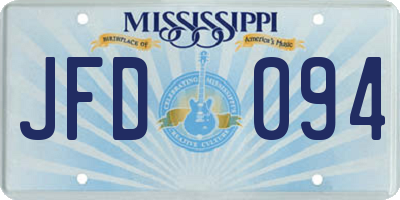 MS license plate JFD094