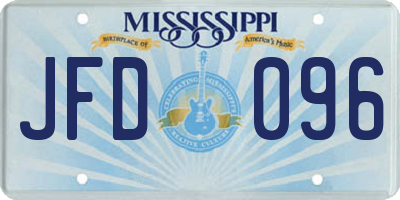 MS license plate JFD096