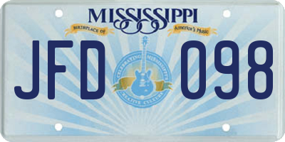 MS license plate JFD098