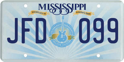 MS license plate JFD099