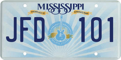 MS license plate JFD101