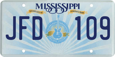MS license plate JFD109
