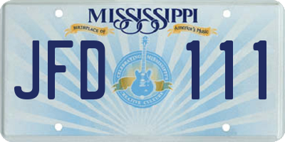 MS license plate JFD111